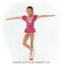 Girl learning to figure skate using Skate Spinner